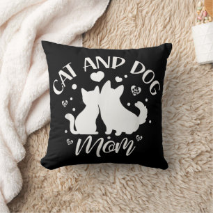 Coussin Maman de chat et de chien Fille amoureuse Chiens C