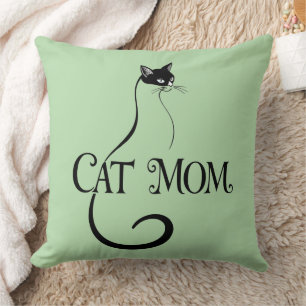 Coussin Maman de chat, Typographie élégante et minimaliste