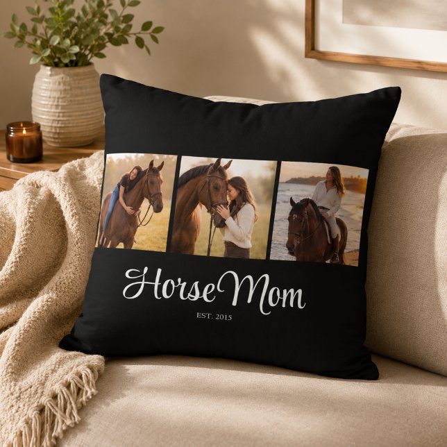 Coussin Maman de cheval Script établi Noir 3 Photo (Créateur téléchargé)