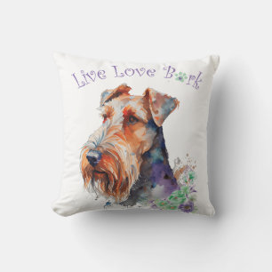 Coussin Maman de chien Airedale Floral