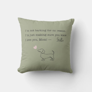 Coussin Maman de chien teckel personnalisée Photo & Nom