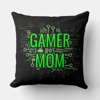 Coussin MAMAN de joueur Cyber Numérique Vert