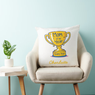 Coussin Maman de l'année chaque année Fête des mères amu
