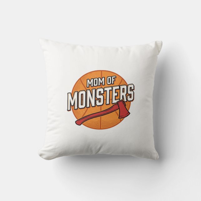 Coussin Maman de monstres Conception de maman de basket-ba (Recto)