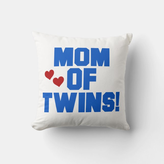 Coussin Maman de Twins Blue Text Cadfts (Recto)