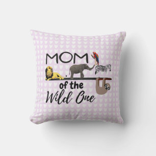 Coussin Maman du Wild One Zoo Thème Anniversaire Safari