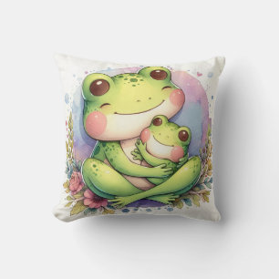 Coussin Maman et bébé grenouille