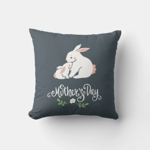 Coussin Maman et bébé lapin Cute Fête des Mères