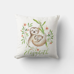 Coussin Maman et paresseux bébé personnalisés