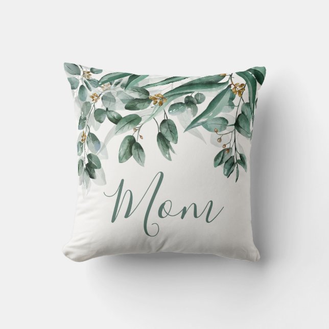 Coussin Maman Eucalyptus Folithe Moderne Aquarelle (Recto)