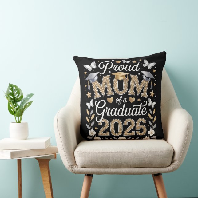 Coussin Maman fière d'une diplômée de 2026 (Chaise)