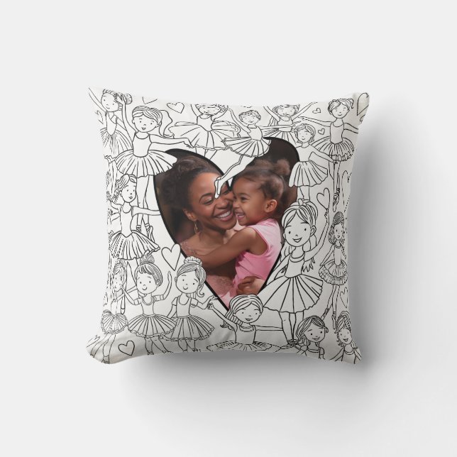 Coussin Maman Fille Ballerina Couleur Dans Photo Cushion (Recto)