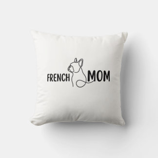 Coussin Maman française | Maman de chien | Cadeau d'annive