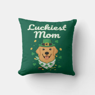Coussin Maman Golden Retriever la plus chanceuse St. Patri