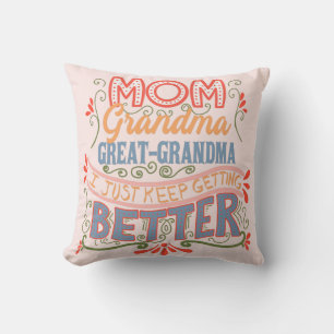 Coussin Maman grand-mère grand-grand-mère je continue à s'