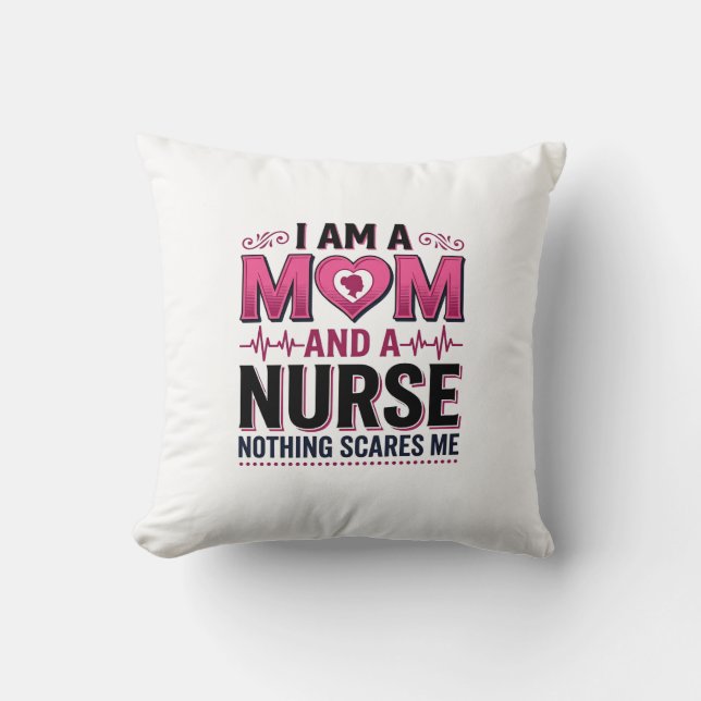Coussin Maman Infirmière Rien Ne Me Fait Peur Gravure Vint (Recto)
