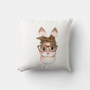 Coussin Maman lapin de Pâques mignon léopard de Pâques ann