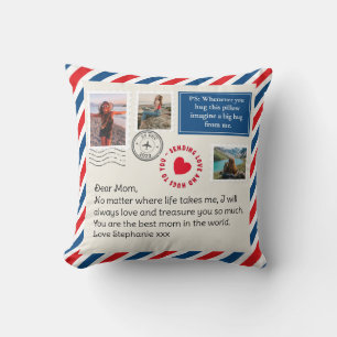 Coussin Maman Lettre manuscrite Photo Collage Hug