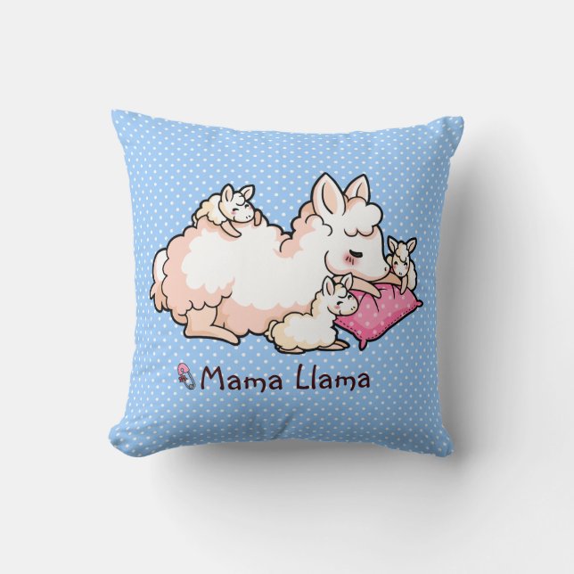 Coussin Maman Llama (Recto)