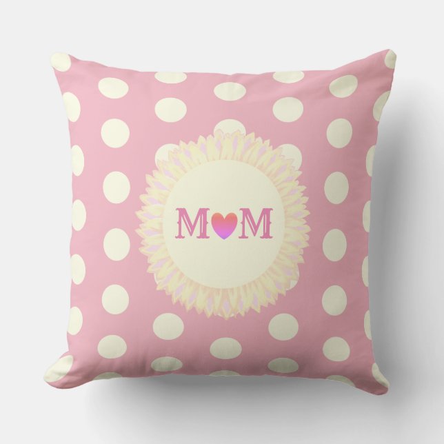 Coussin Maman mignonne à pois (Recto)
