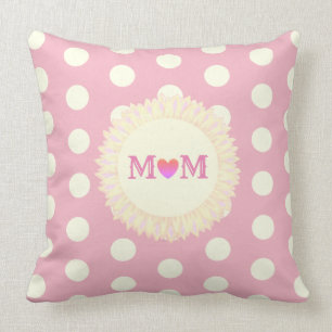 Coussin Maman mignonne à pois