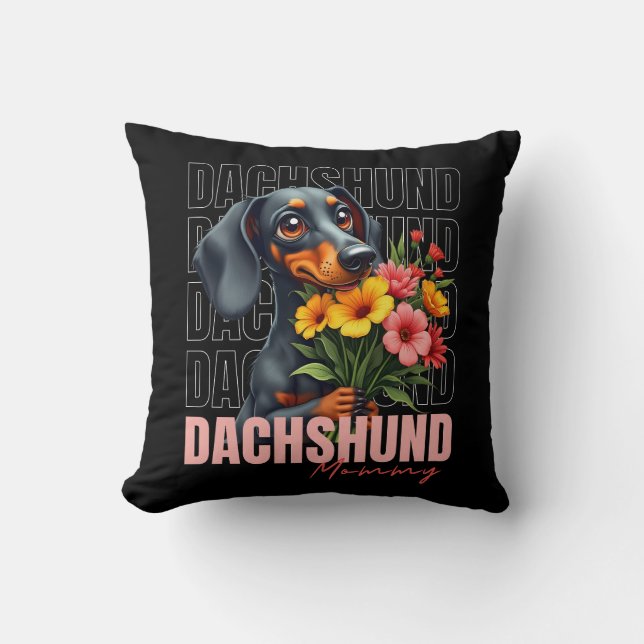 Coussin Maman mignonne Dachshund (Recto)
