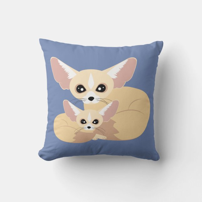 Coussin Maman mignonne et bébé de Fox de Fennec (Recto)