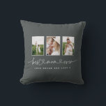 Coussin Maman mignonne script moderne multi photo cadeau<br><div class="desc">Maman mignonne script moderne multi photo cadeau triptyque. La couleur peut être changée en fonction de votre décor maison.</div>