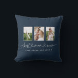 Coussin Maman mignonne script moderne multi photo cadeau s<br><div class="desc">Maman mignonne script moderne multi photo cadeau triptyque. La couleur bleu marine peut être changée pour convenir à votre décor maison.</div>