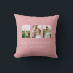Coussin Maman mignonne script moderne multi photo cadeau s<br><div class="desc">Maman mignonne script moderne multi photo cadeau triptyque. La couleur bleu marine peut être changée pour convenir à votre décor maison.</div>