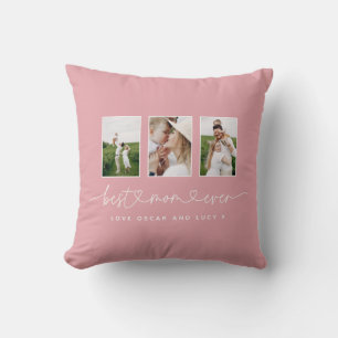 Coussin Maman mignonne script moderne multi photo cadeau s