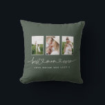 Coussin Maman mignonne script moderne multi photo cadeau s<br><div class="desc">Maman mignonne script moderne multi photo cadeau triptyque. La couleur bleu marine peut être changée pour convenir à votre décor maison.</div>