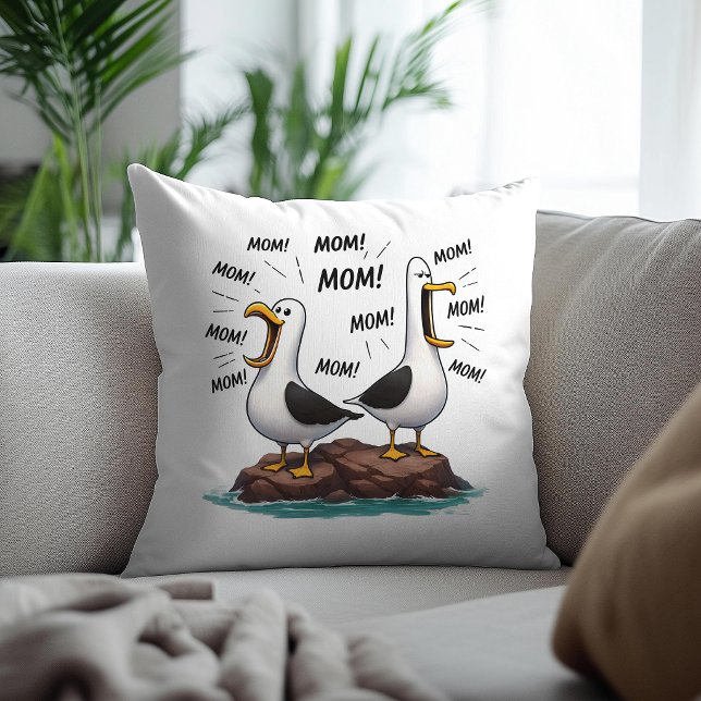 Coussin Maman Mouette Drôle Personnalisé (Créateur téléchargé)