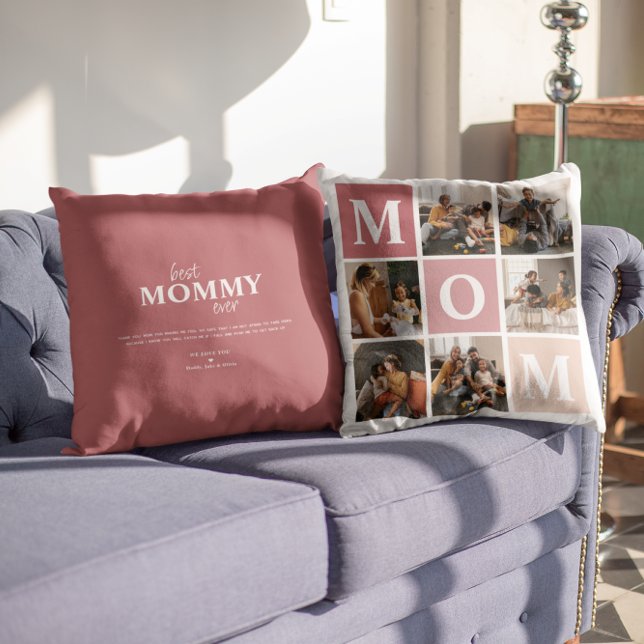 Coussin Maman nous t'aimons | Moderne bloc de couleur 6 ph (Créateur téléchargé)