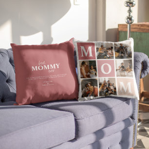 Coussin Maman, on t'aime   Bloc couleur photo moderne 6
