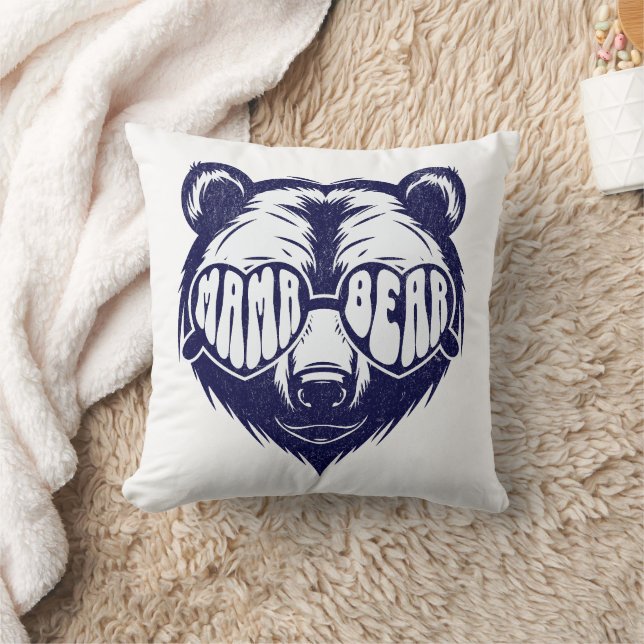 Coussin Maman Ourse Cool portant des Lunettes de Soleil Bl (Couverture)