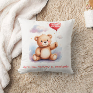 Coussin Maman Ourson à l'aquarelle