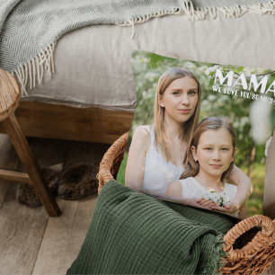 Coussin Maman Personnaliser Boho Texte superposé avec de