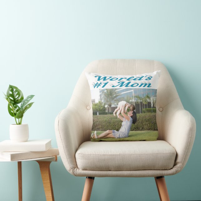 Coussin Maman photo bleu ciel (Chaise)