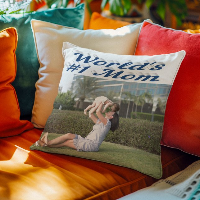 Coussin Maman photo bleue (Créateur téléchargé)