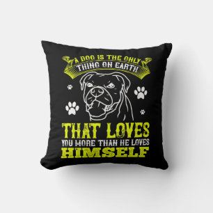 Coussin Maman Pit Bull amoureuse de chiots mignons Pitbull
