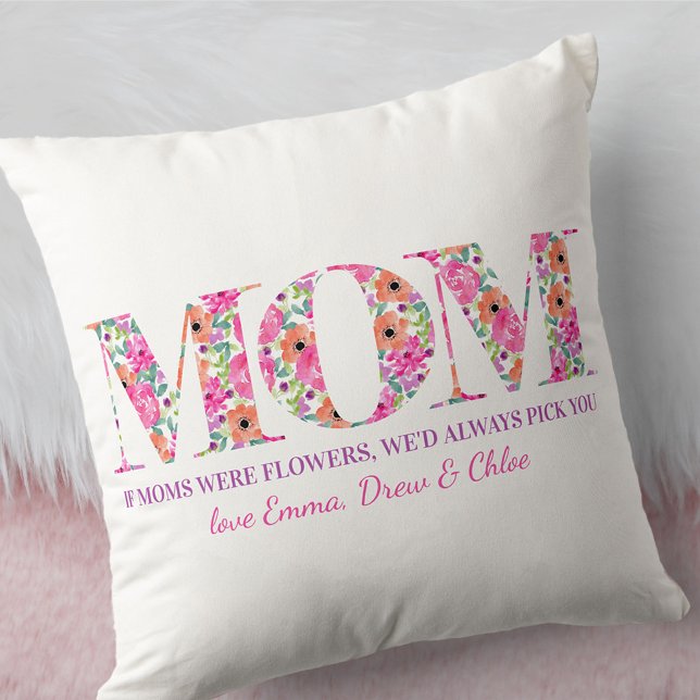 Coussin Maman Poème Si Les Maman Étaient Fleurs Lettres Fl (Créateur téléchargé)