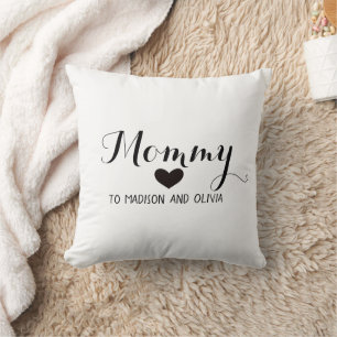 Coussin Maman tendance Maman, Enfants Noms de la fête des 