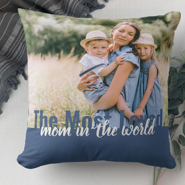 Coussin Maman Texte Modifiable Superposé 2 Photo Double Fa (Créateur téléchargé)