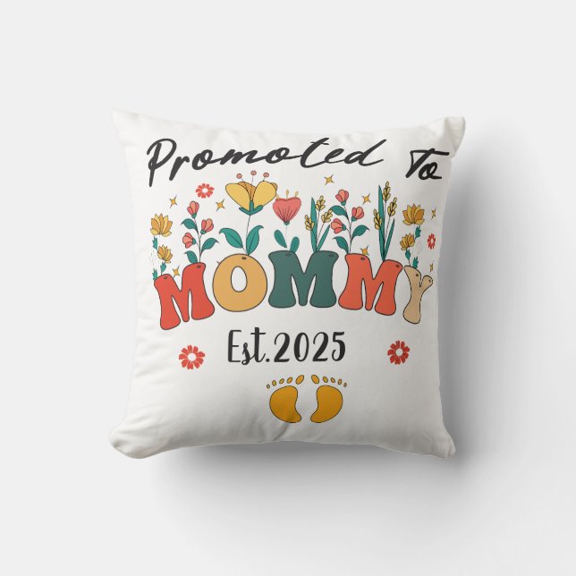 Coussin Maman-to-Be est. 2025 : La nouvelle mère garde (Recto)