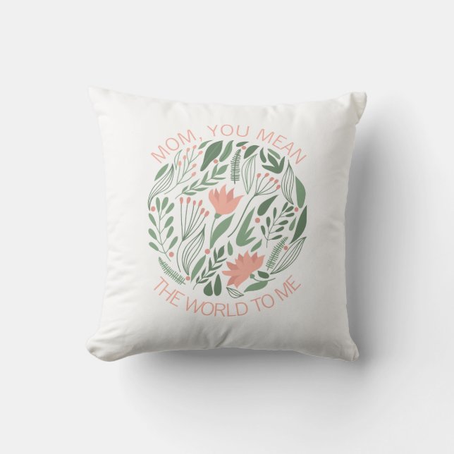 Coussin Maman veut dire le monde pour moi la fête des mère (Recto)