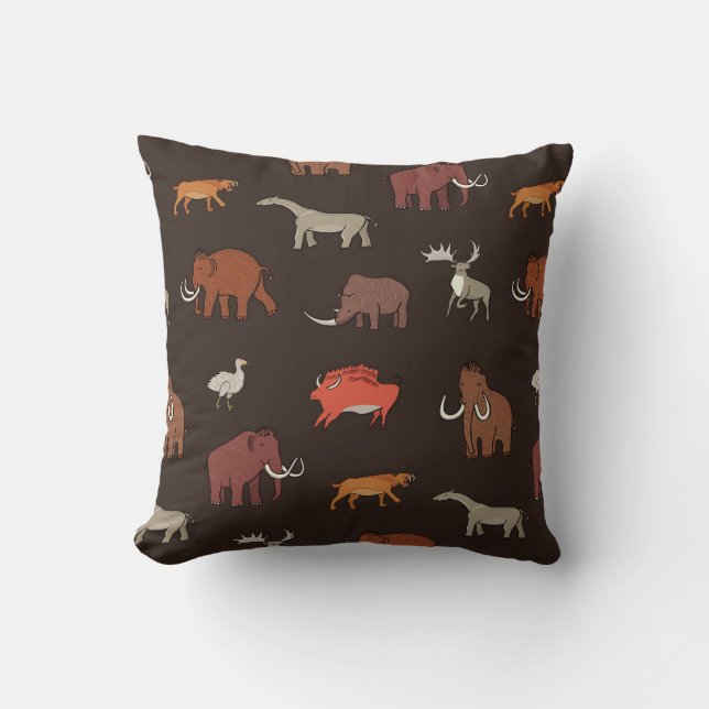 Coussin Mammoth Era : Préhistorique Motif à thème. (Recto)