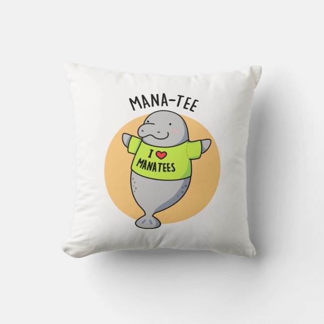 Coussin Manatee Funny Animal Pun (Recto)