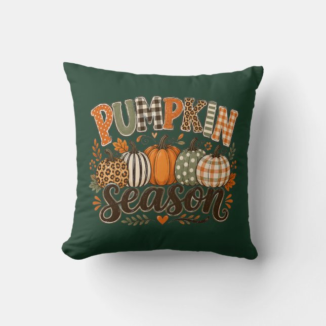 Coussin Manche Longue Saison Citrouille (Recto)