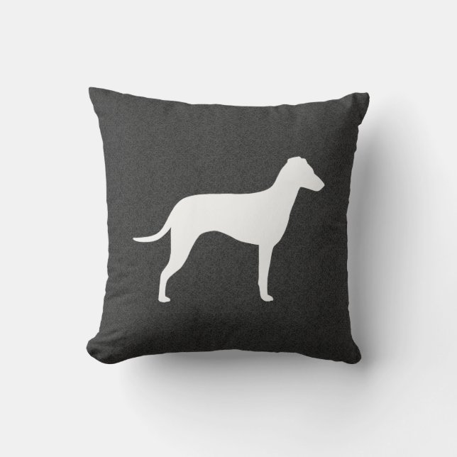 Coussin Manchester Terrier avec Silhouette des oreilles na (Recto)